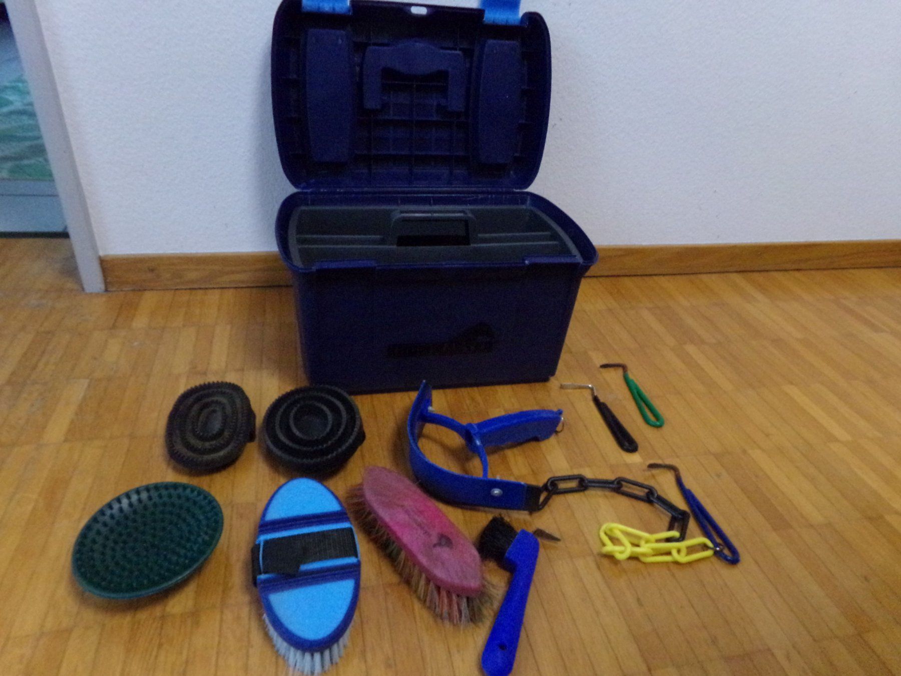 Prodotti per la cura & articoli per la pulizia: Reitbox blau mit Putzzeugs – Usato da Winterthur venduto da Jessi_di 4