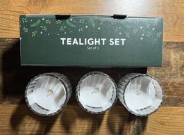 3 Teelichthalter Gläser Windlichter Weihnachten Deko neu