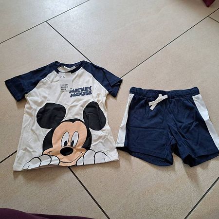 T-Shirt, Hose, Mickey Mouse - kurz - Neu - Grösse 98