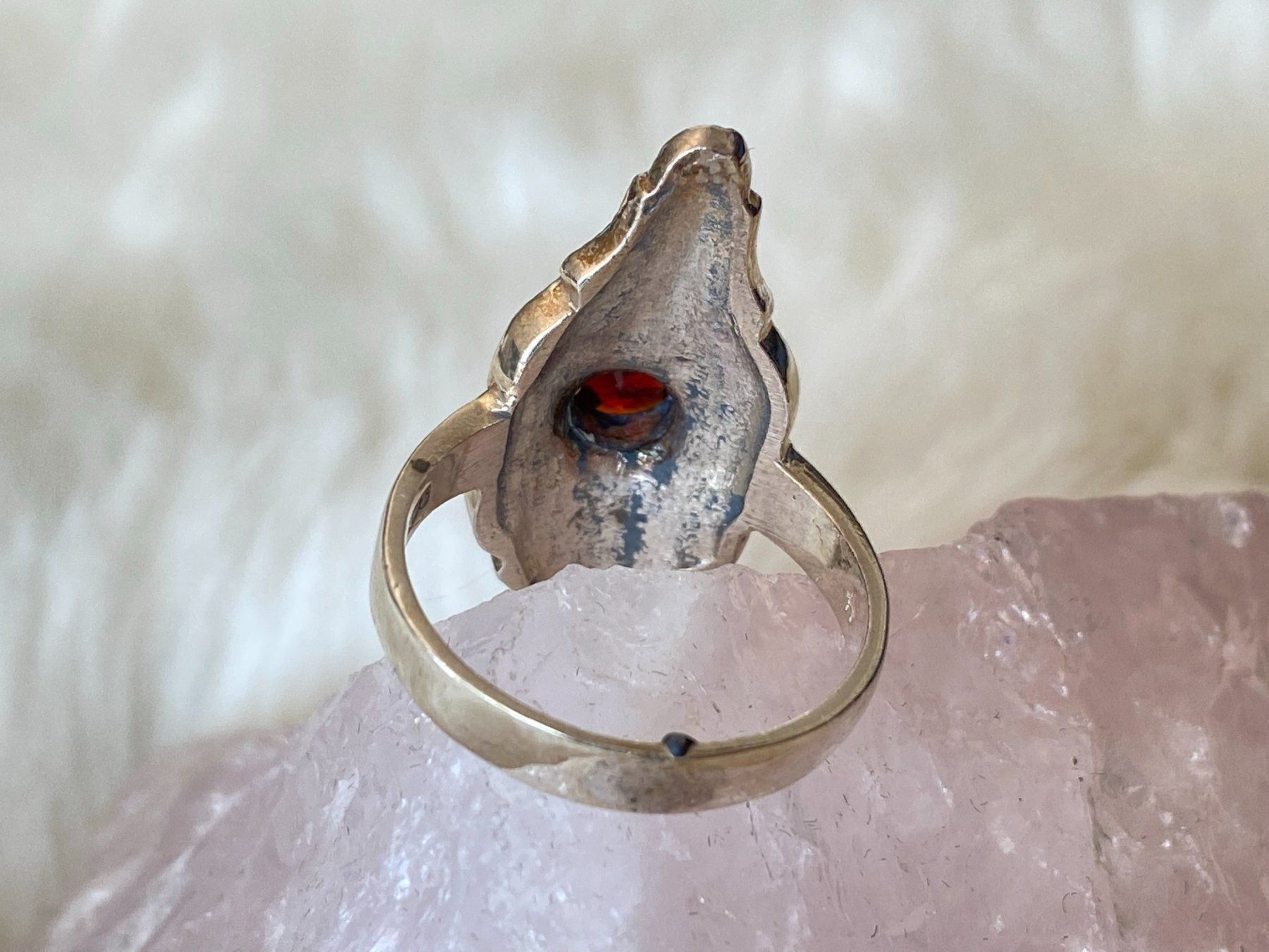 Anelli: Ring Silber 925 mit rotem Stein – Usato da Istighofen venduto da Ringparadies 2
