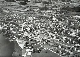 PFÄFFIKON Flugaufnahme gel. 1962 Bahnpost