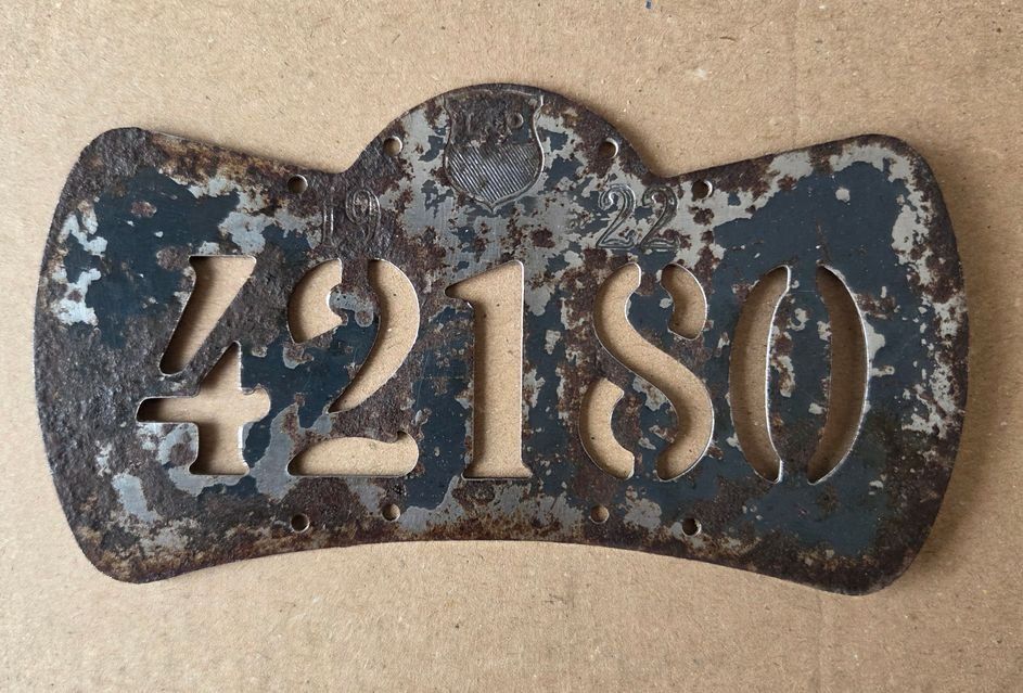 Sachs Insegne: Velonummer VD 1922 Plaque Velo – Usato da Schenkon venduto da Uhu007