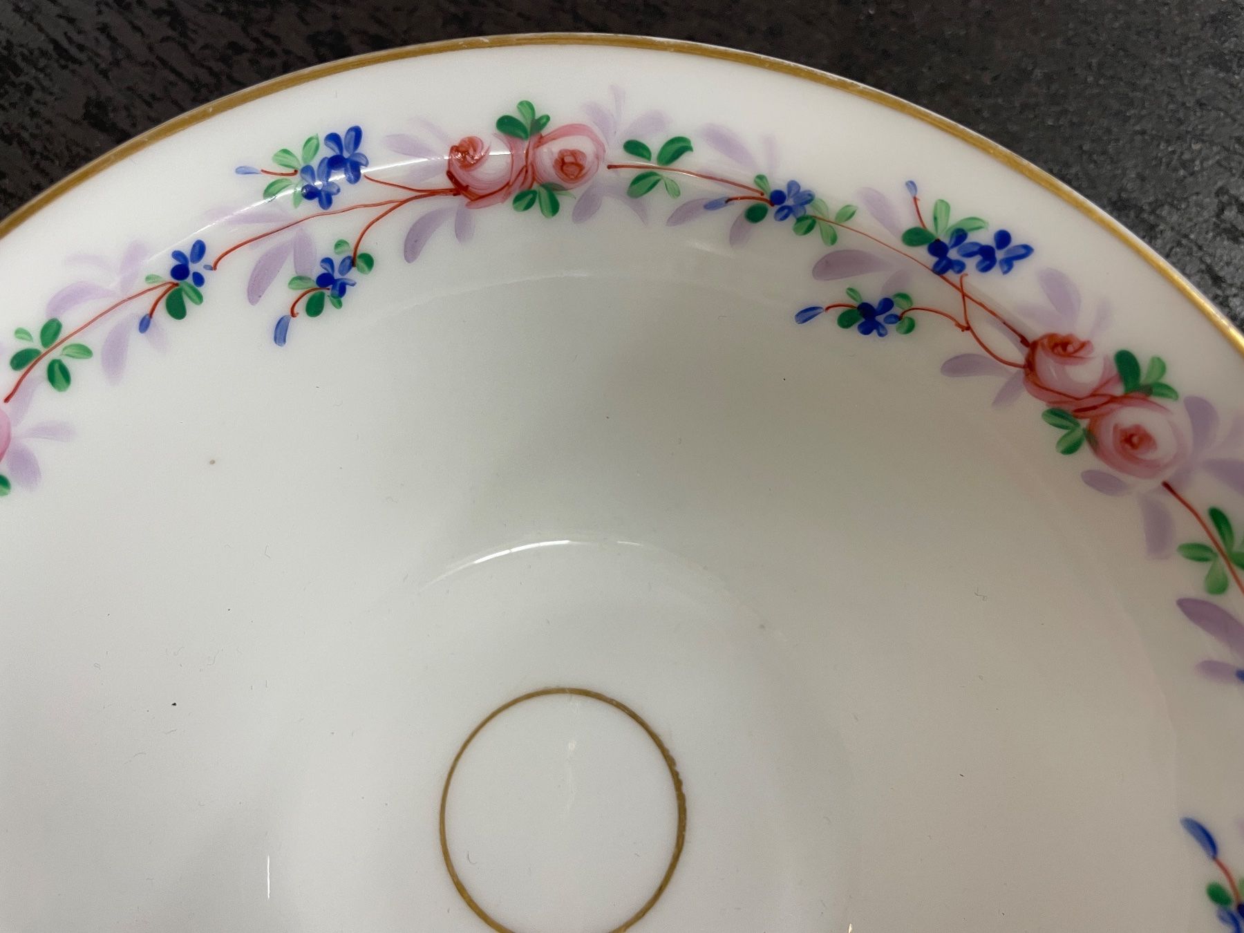 Ciotole: alte handbemalte Schale, Blumen 19 cm – Usato da Füllinsdorf venduto da bienli 2
