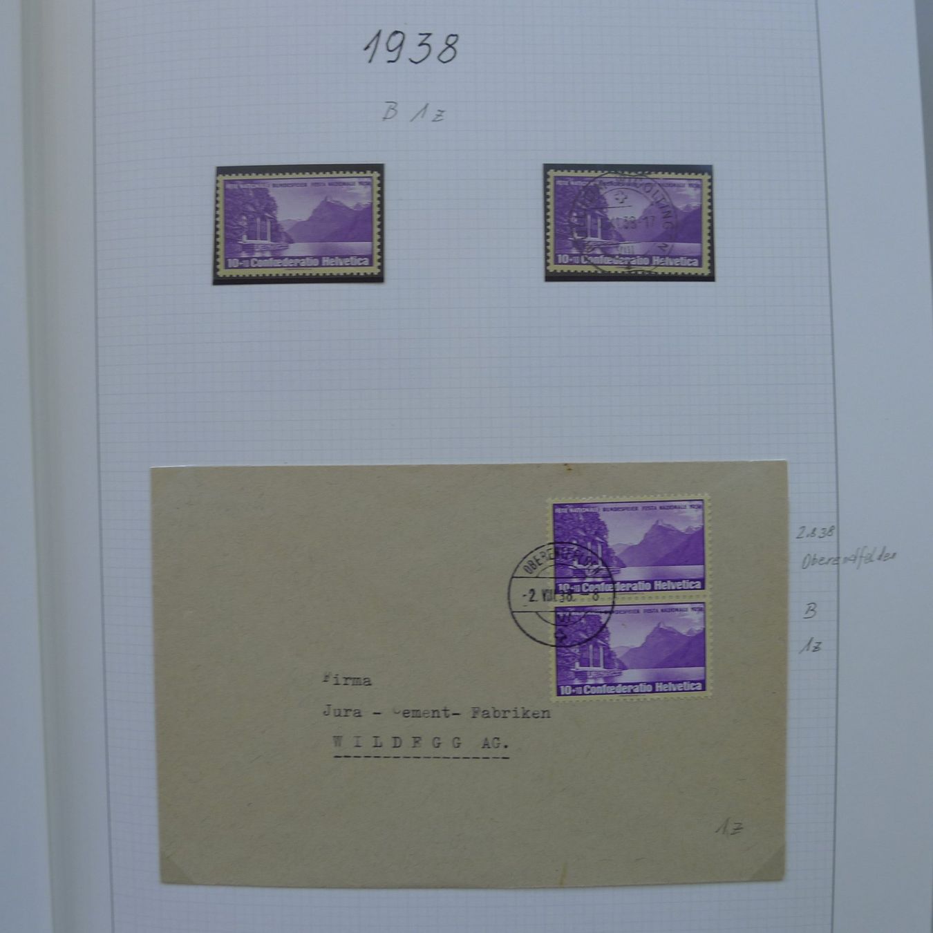 Tutti i francobolli: 1938-2015, grosse Sammlung Pro Patria in 2 Alben. – Usato da Sursee venduto da Luzernerraute 3