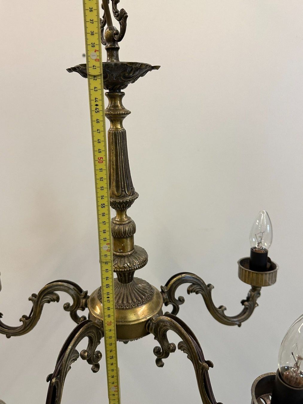 Kronleuchter & Deckenlampen: Antike Messing Hängelampe / Lampe mit 5 Leuchten – Gebraucht aus Luzern von Lager6640 7