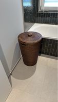 Wäschekorb Rattan rund braun mit Deckel wie neu
