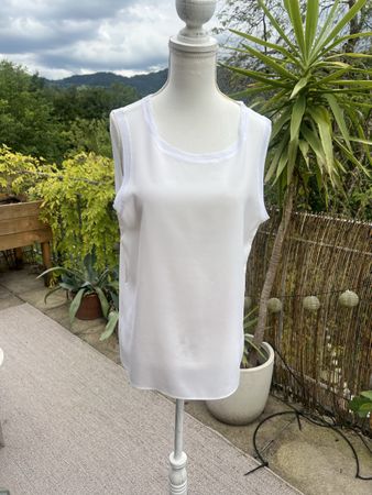 Hugo Boss Seidentop in Weiss, Grösse S
