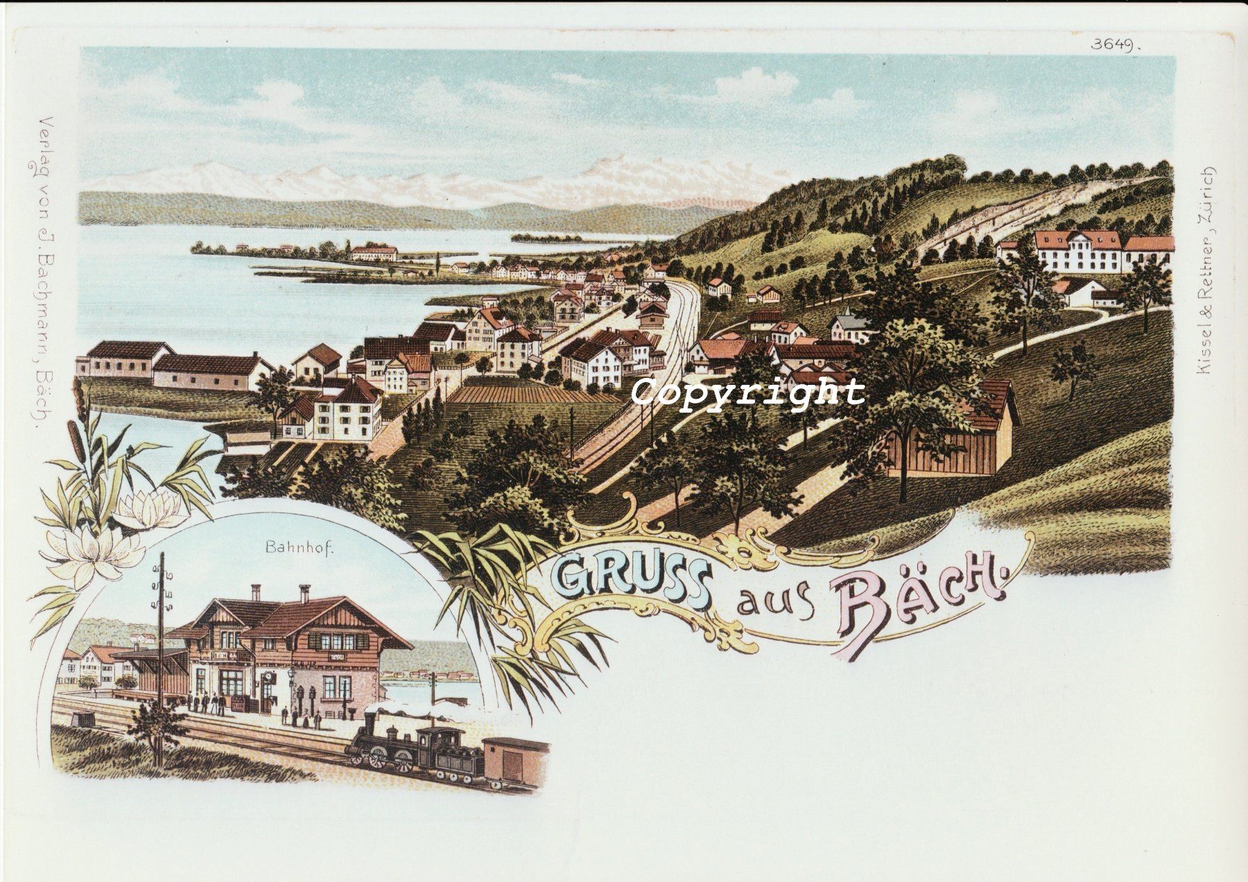 Ansichtskarten: Gruss aus Bäch – Gebraucht aus Fällanden von Blausegelfliege