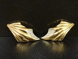 Vintage Ohrclips Clips Ohrschmuck Gold Strass 70er 80er 90er