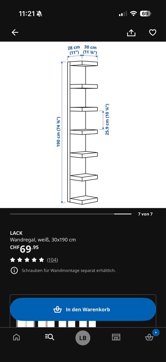 Regale: Lack Wandregal – Gebraucht aus Holziken von lad_6b9f 3