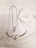 Guess Halskette und Armband Schleife weiss/silber