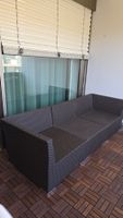 Gartencouch Rattan braun 3-Sitzer
