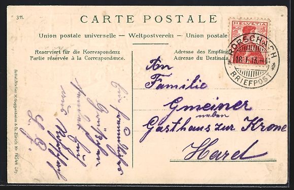Cartes postales: Rorschach, Ortsansicht mit Briefmarken – D'occasion à Berlin par bartko-reher 1