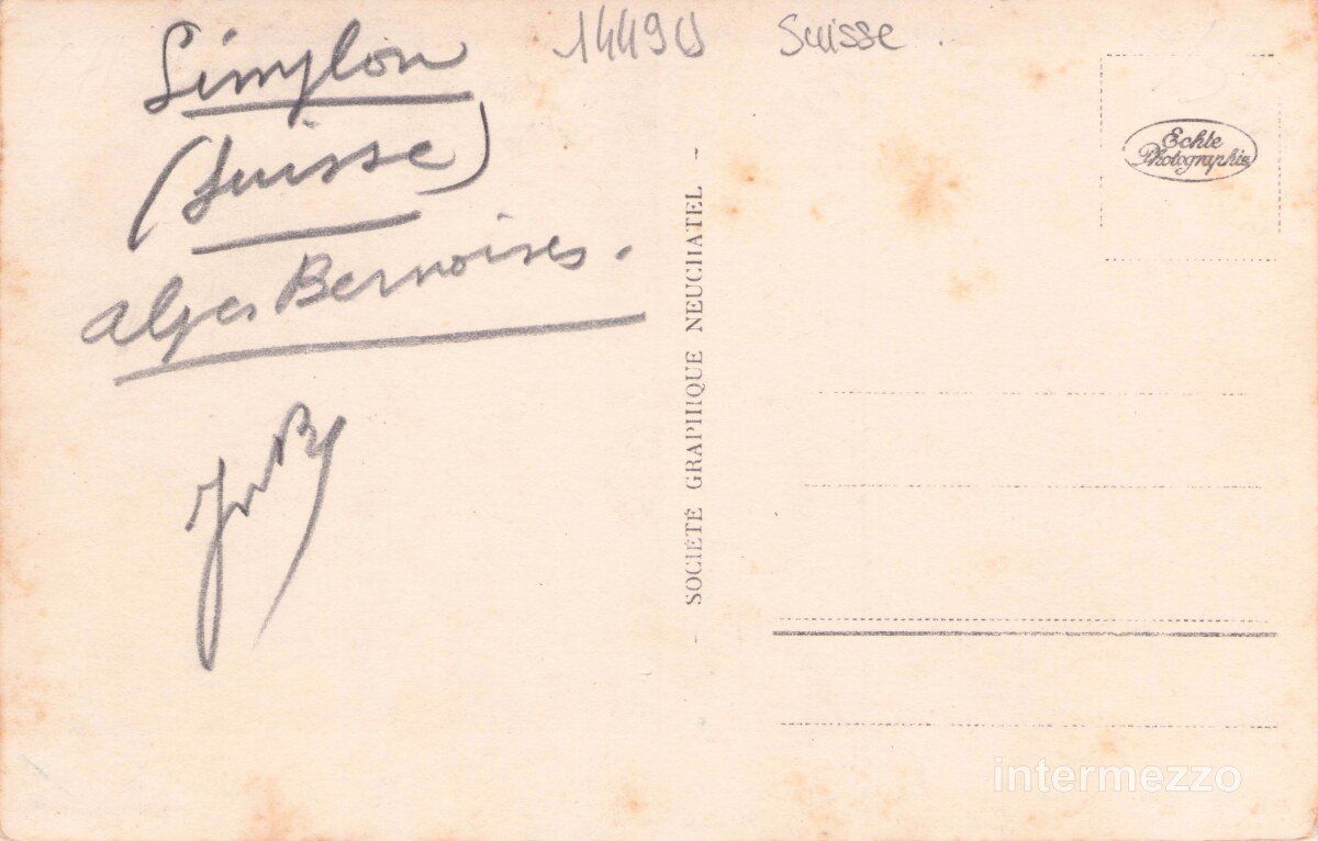 Cartoline postali: Simplon VS // Route du Simplon Simplonstrasse Bietschhorn – Usato da Basel venduto da intermezzo12 1
