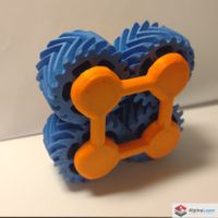 Gear Fidget Toy 3D Printed Desk Toy Blue Orange