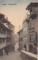 Basel, Rheinsprung, koloriert, um 1925