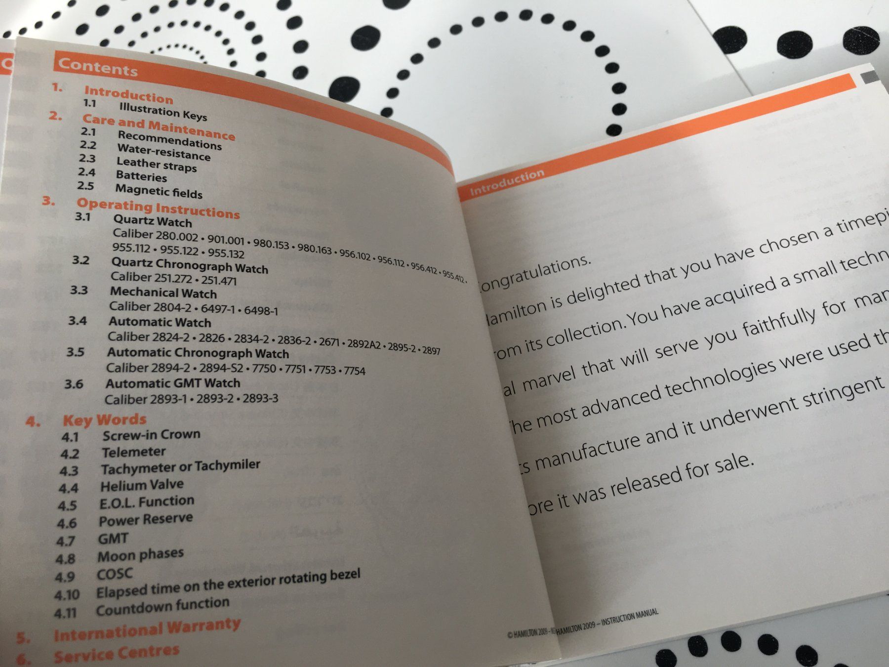Documenti: HAMILTON ORIGINAL - GENERAL OPERATING INSTRUCTIONS MANUAL ! – Usato da Epalinges venduto da dream-watch 3