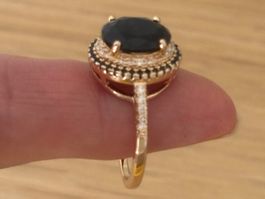 Luxus Elegante Gr.19/9 Ring Farbe: Rosa/Schwarz