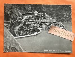 Postkarte Grimsel Hospiz 1960  m. mit See und Staumauer 
