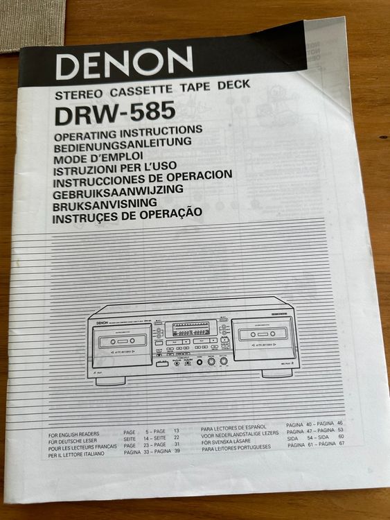 Bedienungsanleitung Denon DRW585 Kaufen auf Ricardo
