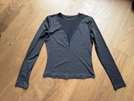 neues Langarmshirt mit Netz-Einsatz Gr. M