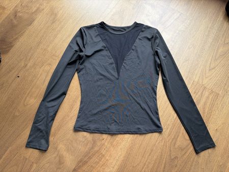 neues Langarmshirt mit Netz-Einsatz Gr. M