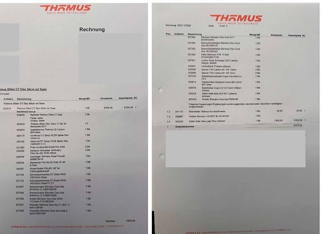 Thömus Biciclette: Rennvelo Thömus Sliker CT Disc – Usato da Hilterfingen venduto da Nuu22 1