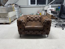 Chesterfield Sessel Vintage Wildleder NP 1200.- / 4 Stück