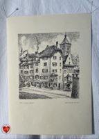 Original Lithographie von J. Nohl - Blick in die Münster...