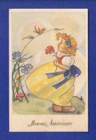 ENFANT - Jeune fille et fleurs - Heureux anniversaire
