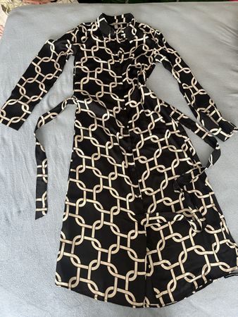 H&M kleid, Gr. XS, Schwarz/Weiss,