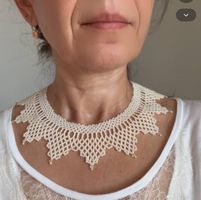Elegante Collier Halskette, Perlen, Handarbeit 