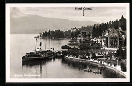Weggis, Kurpromenade mit Hotel Central a