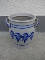 Topf mit Henkel Steinzeug Steingut Salzglasur blau 6 Liter