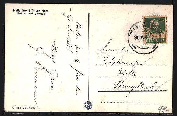 Cartoline postali: Holderbank, Heilstätte Effinger-Hort – Usato da Berlin venduto da bartko-reher 1