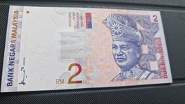 Malaysia 2 Ringgit Schein AE6256137  NEU