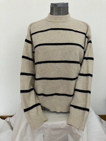 Pull MNG à rayures beige et noir, taille M, occasion