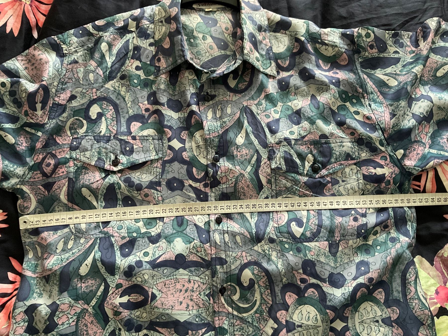 Camicie: Silkbeauty 100% Seiden Hemd Gr M Blautöne – Usato da Urdorf venduto da alda02 5