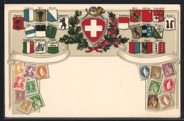 Präge-AK Schweiz, Wappen der Kantone, B