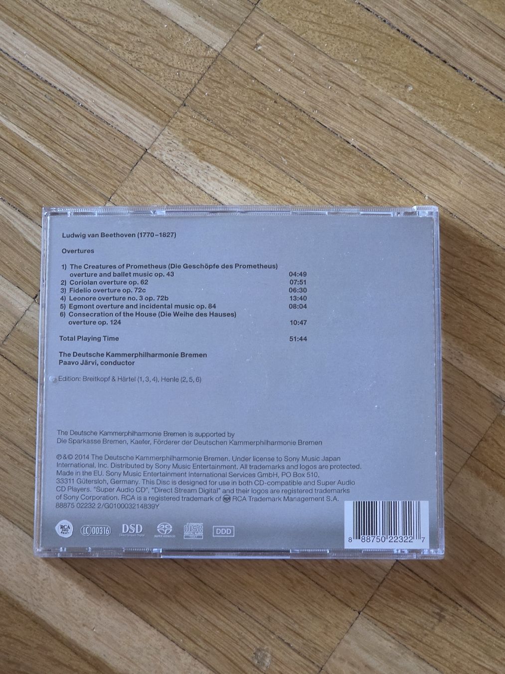 CD: SACD: Beethoven Ouvertures - Paavo Järvi  – Usato da Aesch BL venduto da immon 1