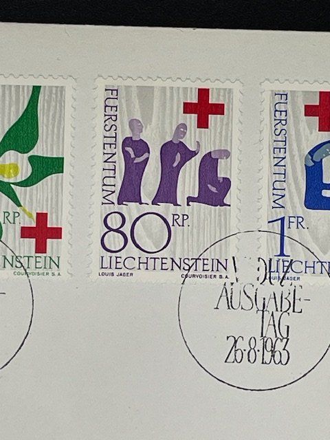 Tutti i francobolli: Ersttagsbrief (Lichtenstein 26.08.1963) – Usato da Herisau venduto da ErWi9100 4
