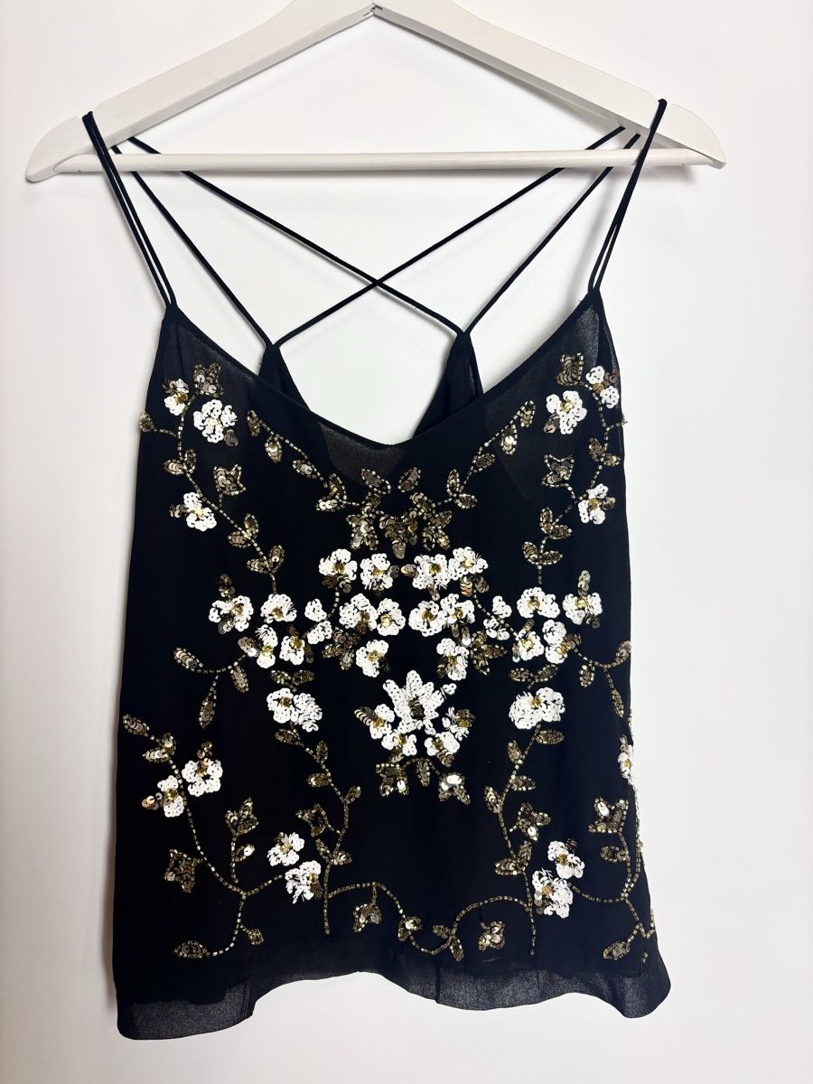 Camicette: vintage unique flower sequin camisole top – Usato da Leissigen venduto da lamooniade
