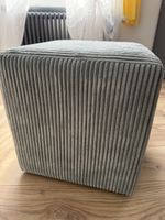 Sitzhocker Cord grau quadratisch guter Zustand