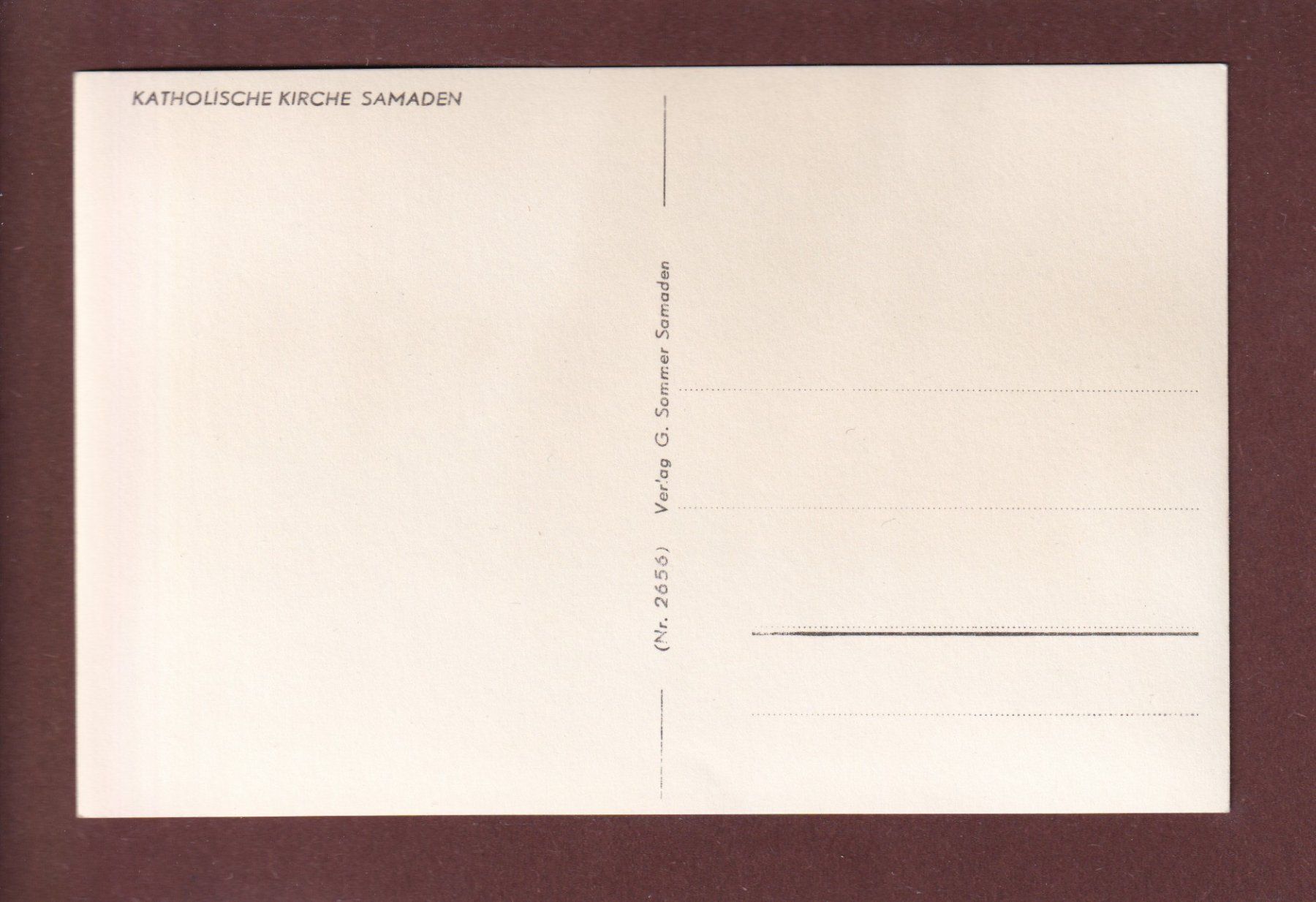 Ansichtskarten: SAMADEN - Katholische Kirche – Gebraucht aus Pully von nicecards 1