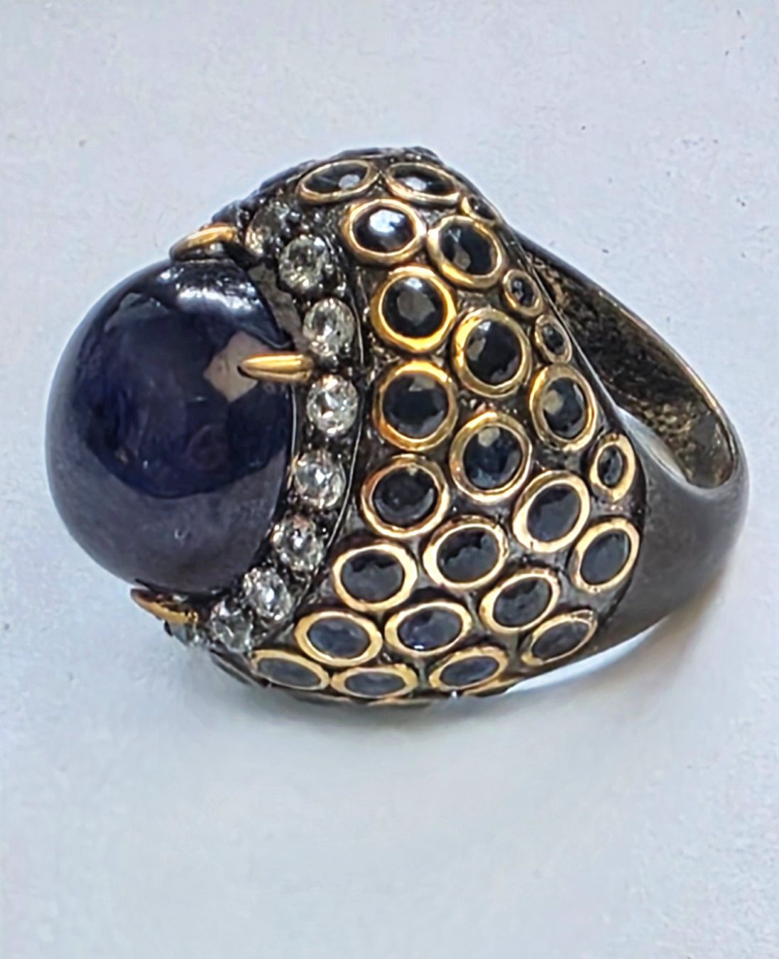 Anelli: Ring mit Saphir und Topas weiss Grösse 60 neu – Nuovo (secondo la descrizione) da Zürich venduto da adriben 8
