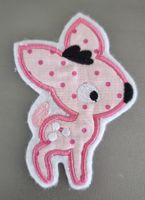 Aufnäher Appli Bambi rosa Reh Patches Handarbeit waschbar