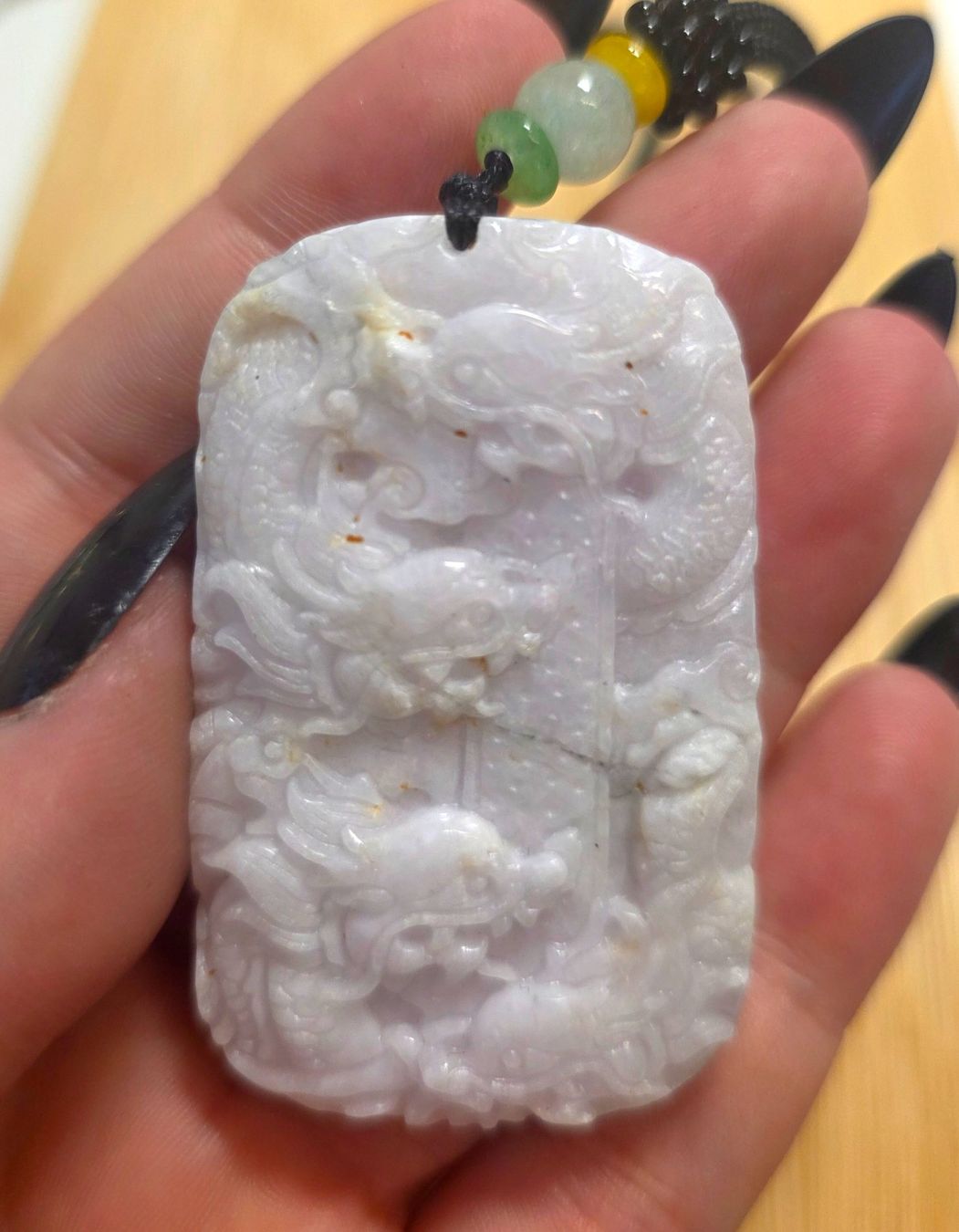Minerali & Pietre curative: Jade chinesische Drachen Halskette – Nuovo e nell'imballaggio originale da Matzingen venduto da Shay_Crystalz 2