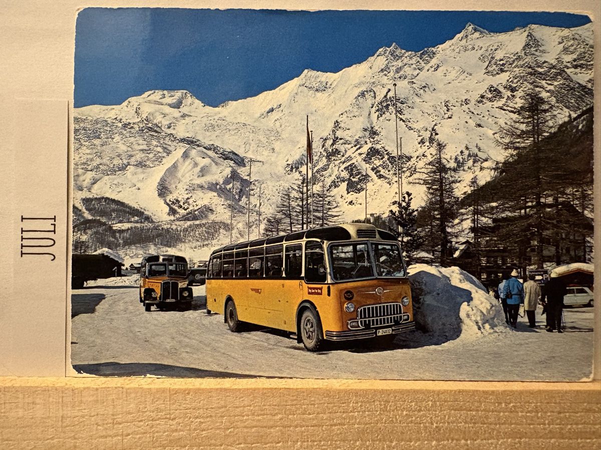 Cartoline postali: AK von alte Postauto bei Saas Fee – Usato da Rümlang venduto da Kartenpost1