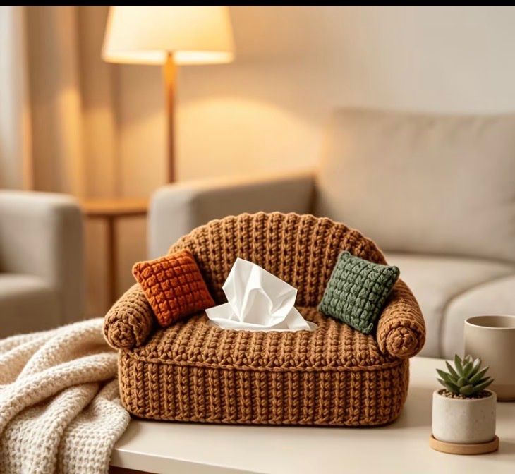 Kit bricolage: HÄKELSET Sofa - Taschentücher - Box / Anfängerfreundlich – Nuovo e nell'imballaggio originale da Frauenfeld venduto da AlphaCentauri369