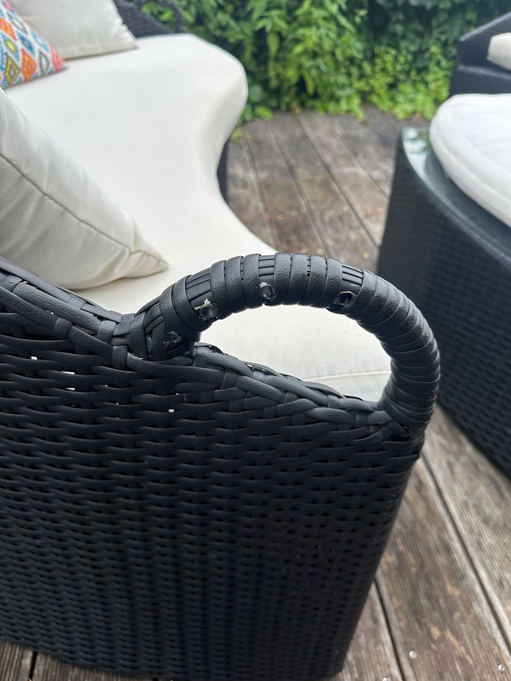 Tischset: Gartenlounge Set mit Tisch Kunstfaser schwarz Polyrattan – Gebraucht aus Elsau von ele_fmb7 6